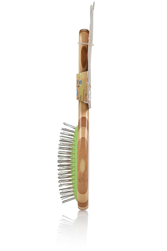 Greenbone Pet Spa Slicker Brush - All-Natural Bamboo Pet Grooming Tool - Entirely Made from Sustainable Bamboo for Dogs & Cats
