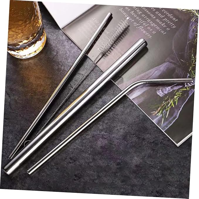 Zerodeko Reusable Stainless Steel Straws Set with Straw Cleaner Brush 24pcs for Tumblers Coffee Tea Party Drinks Sturdy Eco-friendly