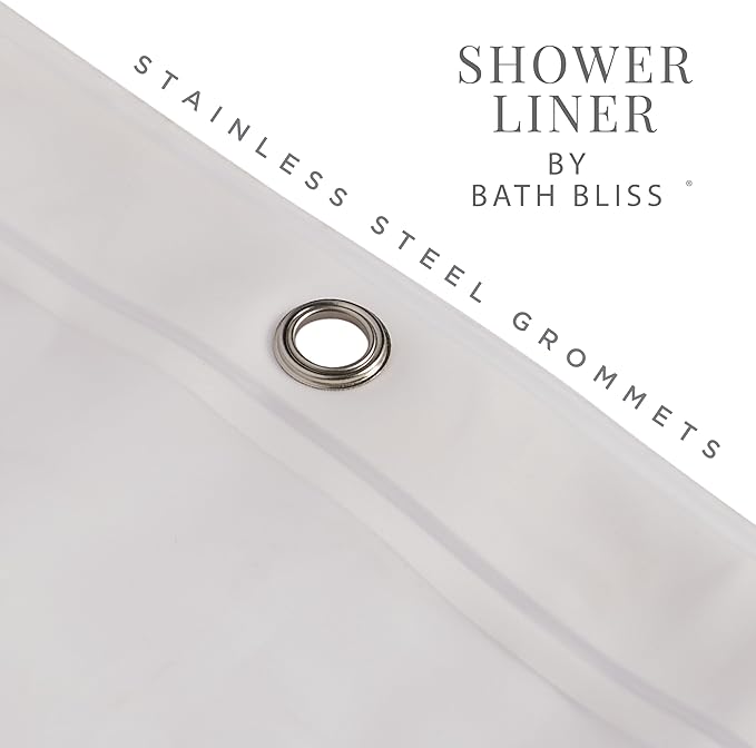 Bath Bliss Premium Shower Curtain Liner in Clear