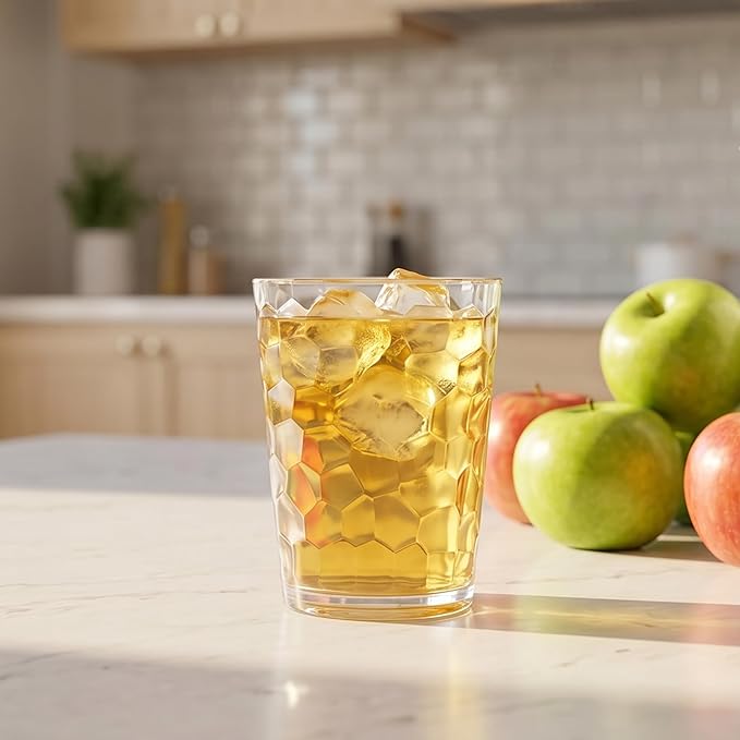 Amazing Abby - Iceberg - 10-Ounce Plastic Tumblers (Set of 8), Plastic Drinking Glasses, All-Clear Reusable Cups, Stackable, BPA-Free, Shatter-Proof, Dishwasher-Safe