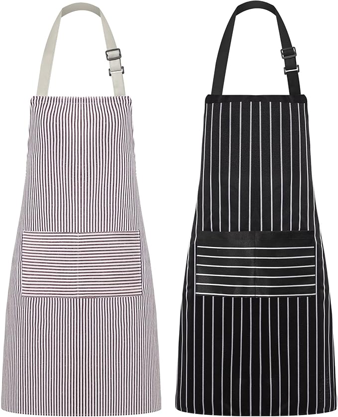 Syntus Apron for Men Women, Adjustable Cooking Kitchen Chef Aprons with 2 Pockets