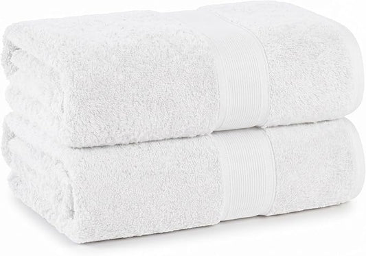 Superior 100% Organic Cotton Bath Towel Set of 3, Daily Use for Bathroom, Guest Bath, Quick Dry, Spa, Resort Towels, Absorbent, Home Essentials, 3-Piece Bath Towels, Oregon Collection, White