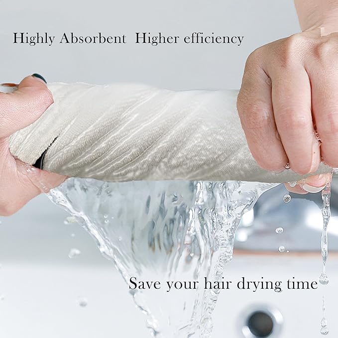 Chloven Satin Microfiber Hair Towel Wrap - Quick Dry & Frizz-Free Plopping Towel for Wet, Long & Curly Hair