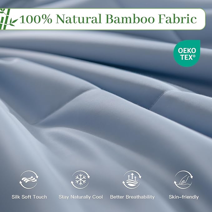 NEXHOME PRO 100% Viscose from Bamboo Comforter Twin Size - Ultra-Soft, Breathable, Lightweight All-Season & Summer Duvet Insert, Natural Temperature Regulating for Cooling Sleep