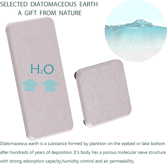 NiuYichee Set of 4 Water Absorbent Diatomite Coasters, Diatomaceous Earth Kitchen Soap Dish, Bathroom Trays, Water Absorbing Stone Used for Hand Soaps & Plants & Toiletries in The Modern Home