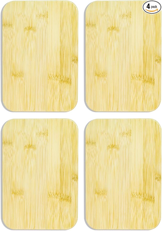 Replacement Wooden Lids for Pyrex, Anchor Hocking Glass Containers, Bamboo Lids for Pyrex Glass Bowls, Bowl Covers with Leakproof Silicone Gasket Rectangler 3 Cup *4/7210-PC*4