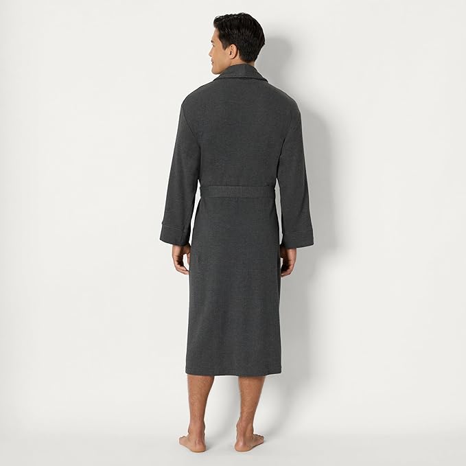Amazon Essentials Men's Lightweight Cotton Waffle Bathrobe (Available in Big & Tall)