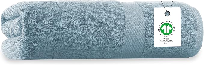 Organic Cotton Luxuriously Plush Bath Towel | GOTS & OEKO-TEX Certified | Premium Hotel Quality Towels | Feather Touch Technology | 650 GSM Long Staple|Soft, Quick Dry & Ultra-Absorbent 30"x58"