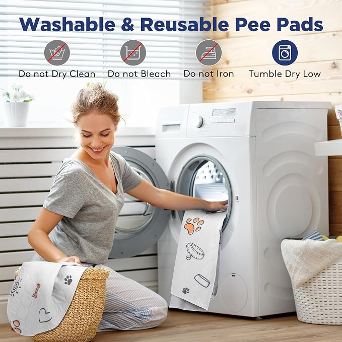 Washable Pee Pads for Dogs, 2 Pack Large 41"x41" Super Absorbent Reusable Pads for Dog Training Pads, 100% Waterproof Non-Slip Whelping Pads Dog Playpen Crate Mat Bed Pads