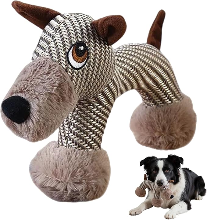 Pet Lori Linen SafariCompanions,Linen Safari Squeaky Dog Chew Toy,Robust Indestructible Dog Stuffed Toy for Small Medium Dogs,with Squeaker-Dog