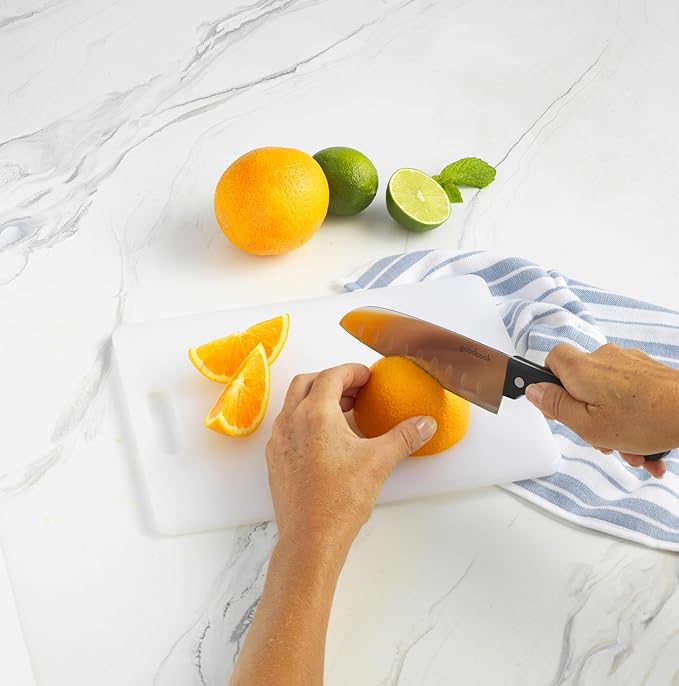 GoodCook Everyday Solid Polyethylene Cutting Board, 8 x 11-Inch, Non-Porous Plastic, White