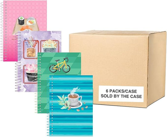 Roaring Spring Lifenotes Notebook, Personal Size Spiral Bound, 7" x 5", 80 Sheets Recycled Pastel Paper (Coordinates with Cover), Perforated, Pocket, Proudly Made in USA (Case of 24)