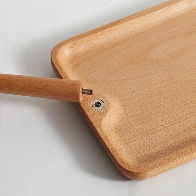 Solid Beech Wood Key Tray and Bowl for Entryway Table - Smooth Polished Branch-Shaped Organizer With Hooks for Keys, Wallet, Jewelry, Glasses (Beech, Square)
