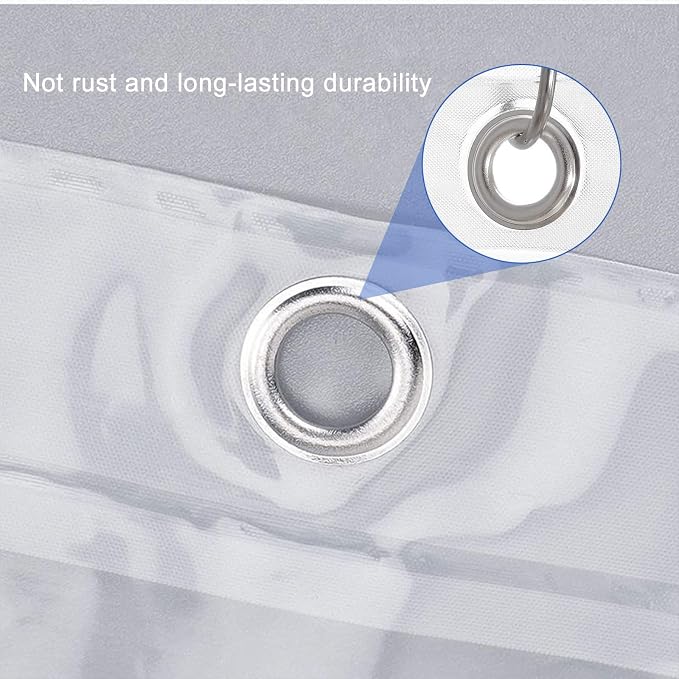 Premium Clear Shower Curtain Liner with Magnets and Rustproof Grommets, Lightweight, Waterproof, Odor-Free, Non-PVC Suitable for Home, Hotel, Office etc. (72'Wx84'H)