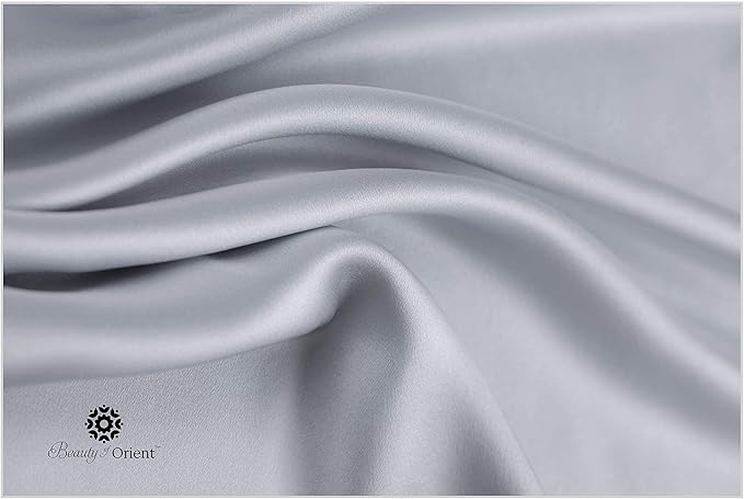 25 Momme Premium Mulberry Silk Pillowcase for Hair and Skin | Handcrafted Hypoallergenic & Anti-Acne Silk Pillow Cases with Zipper Standard - 20" x 26", Silver Lining