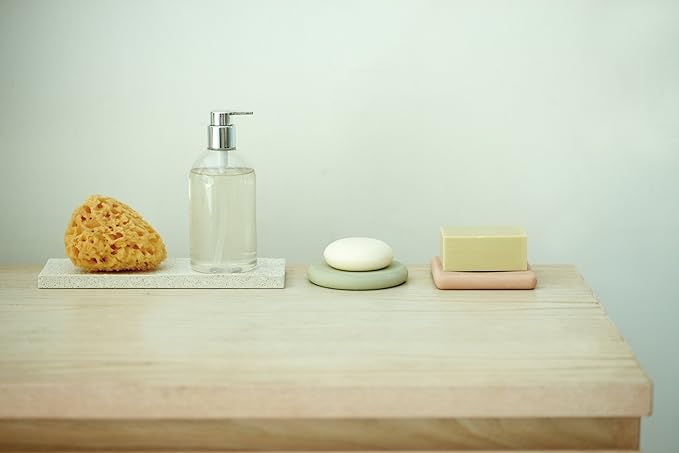 Soil diatomaceous Earth soap Dish Circle White