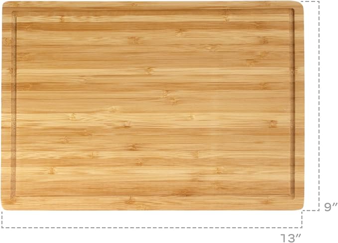BambooMN Premium Thin Bamboo Cutting Board - 13" x 9" 0.40" - 3 Pieces