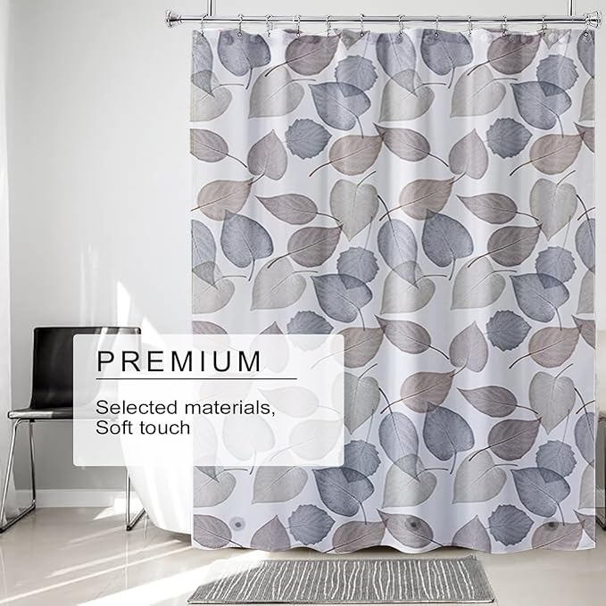 TIKABC Shower Curtain Liner, 4G PEVA Shower Liner, Plastic Waterproof Shower Curtains, 72x72 inch with Grommet Holes 3 Magnetic Weights