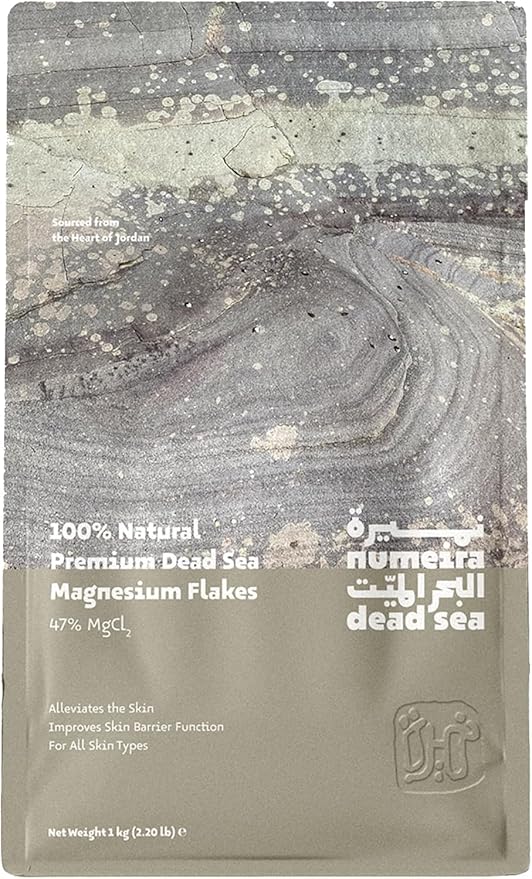 Dead Sea Magnesium Flake Bath Soak - 100% Pure Unscented Magnesium Chloride Flakes (2.2 lb Bulk) for Relax, Muscle Relief, and Recovery