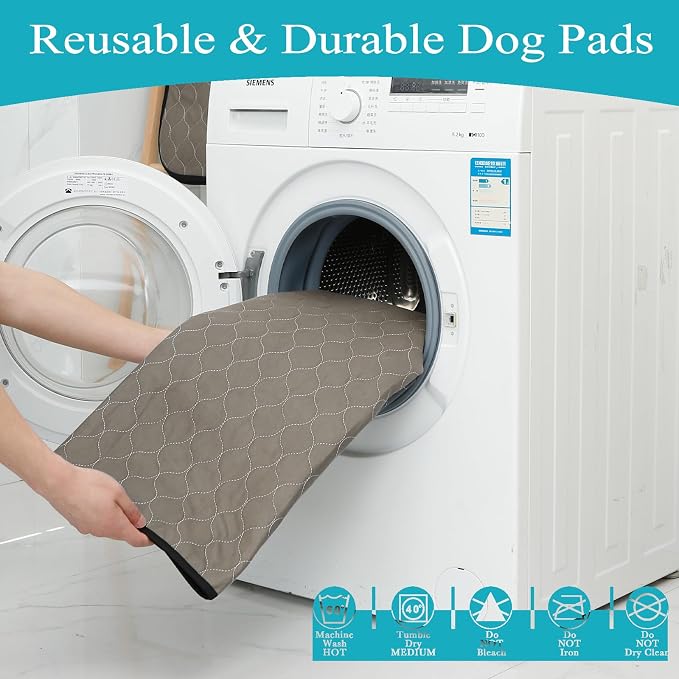 Bunlitent Washable Pee Pads for Dogs 82" x 82", Extra Large Reusable Puppy Pads, Dog Training Pads with Quick Dry, Anti-Slip Dog Pee Pads, Whelping Pads, Puppy Pad, 1 Pack, Brown
