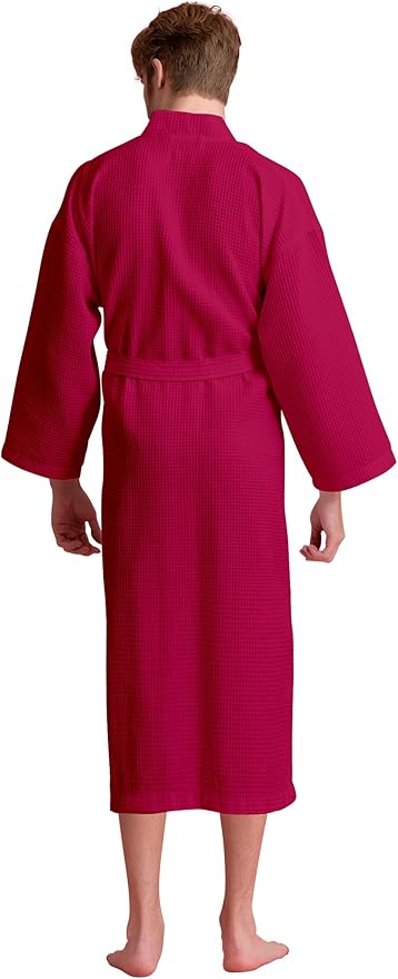 Soft Touch Linen Men's Cotton Waffle Bathrobe, Luxurious & Lightweight, Comfortable & Absorbent, Softness, Fast Dry,