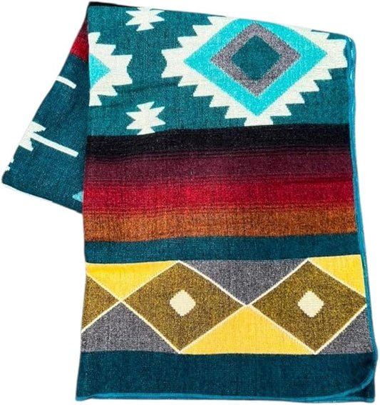 Alpaca Blanket Throw 78x47 in | Ultra Soft, Non-Itchy & Breathable | Premium Alpaca Wool Blanket | Warm, Hypoallergenic Natural Fiber | Handmade Luxury Throw for Sofa, Bed or Travel (Turquoise)