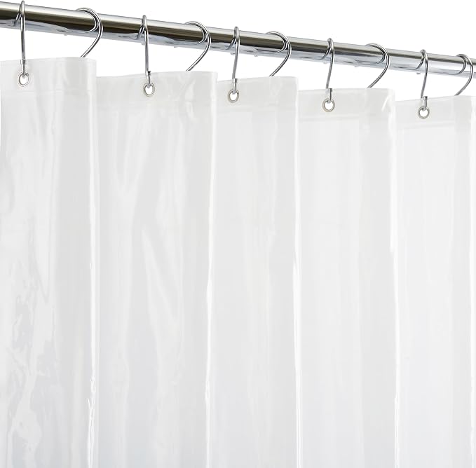 Bath Bliss 2 Pack PVC Heavy Weight Shower Curtain Liner | 4G | 70" x 72" |Rust Resistant Copper Grommets | Magnetic Hem | Frost