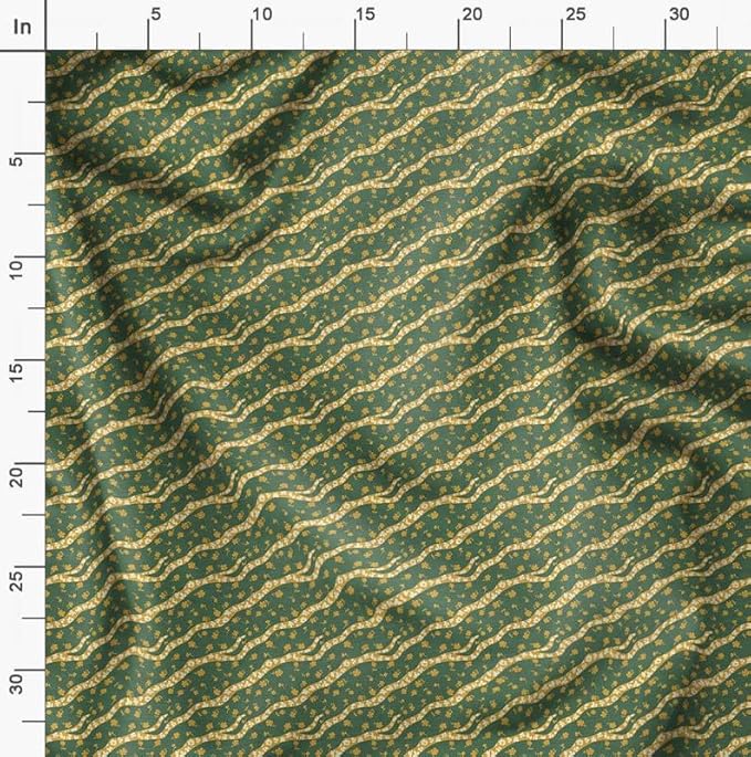 Soimoi Lightweight Cotton Voile Fabric, Green - Floral Print, Unstitched Material - 42 Inch Width, Ideal for Making Summer Dresses, Blouses, Scarves, Lingerie, Sheer Curtains, Garment Linings, 1 Yard