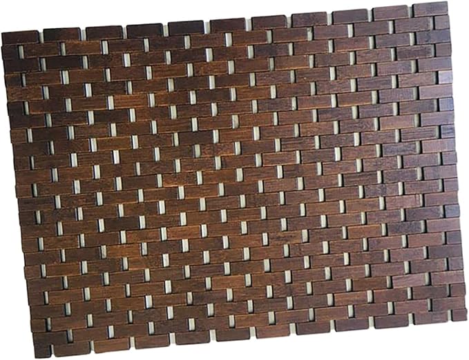 Gazechimp Bamboo Wood Bath Mat, Bathroom Mat, Bathmat Kitchen Rugs for Bathtub, Sauna and Shower, Brown