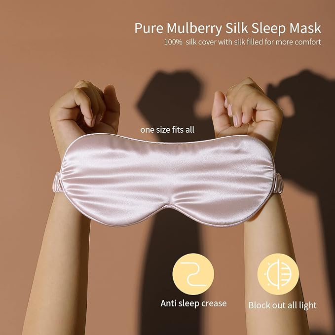 ZIMASILK 22 Momme Silk Pillowcase for Hair and Skin - 100% Pure Mulberry Silk with Hidden Zipper, Grade 6A Luxury Pillow Case, Gift Box, Comes with Pillowcase Mask (Queen 20"x30", Dusty Pink)