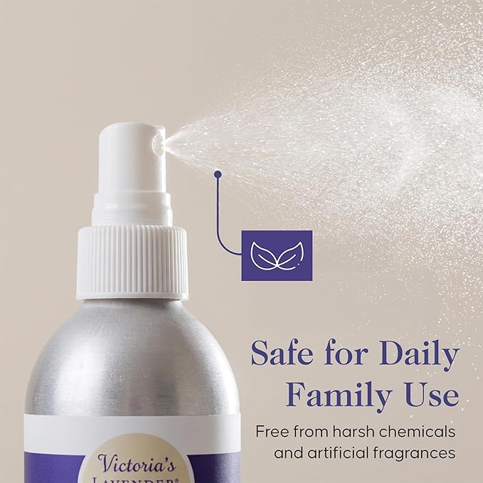Victoria's Lavender Linen Spray - Aromatherapy Pillow Mist & Linen Spray for Bedding, Soothing Lavender Essential Oil Pure Blend for Bed & Pillows, Relaxing, Handmade in the USA - 2 Pack, 8 oz