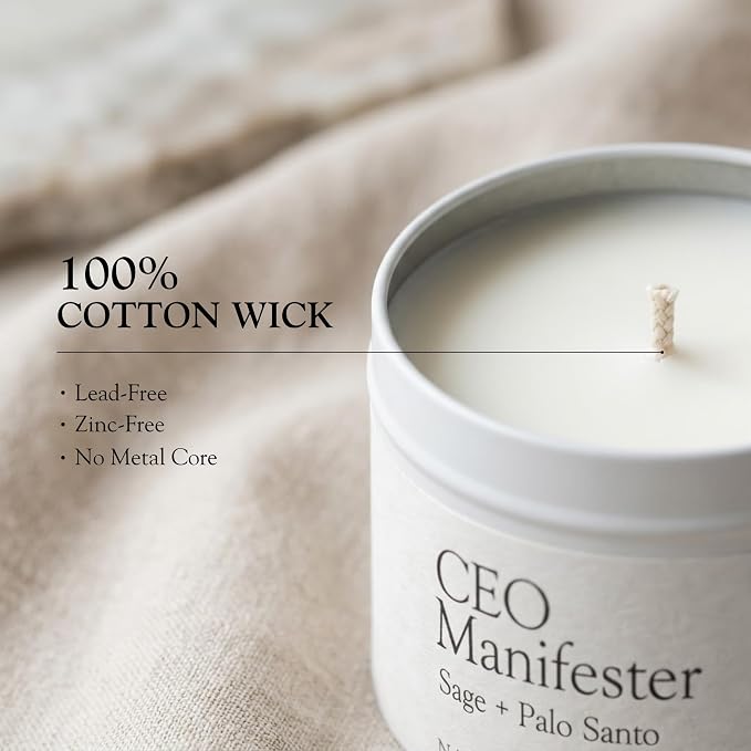 Glow Up Natural Soy Wax Candle with Mantra – Clean Burn 100% Cotton Wick (No Lead or Zinc) – Phthalate-Free & Paraben-Free – Long-Lasting – Gift for Women – 6 oz (Glow Up Era Jasmine + Coconut)