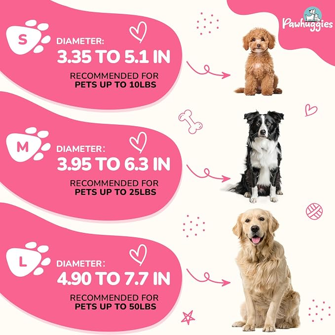 Rose Pink Dog Collar for Small Size Dogs Soft and Breathable of 90% Rayon from Bamboo and 10% Polyester Comfortable Skin-Friendly, Adjustable Collar with Quick Release Buckle