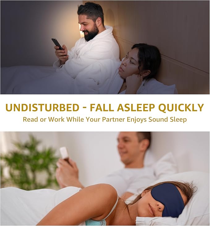 Luxury Pure Silk Sleep Mask | 100% Natural Mulberry Silk | Double-Sided Softness | Adjustable Strap & Full Light Blocking | Perfect for Travel, Office Naps & Nighttime Sleep (Navy Blue)