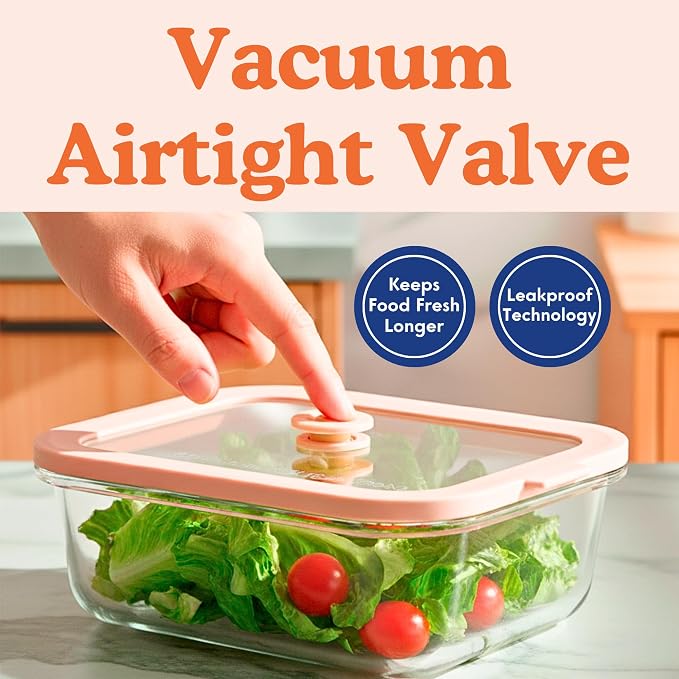 Ziruma Non-Toxic Glass Food Containers with Lids, 4-Pack, Multi-Size, Gray | Plastic & BPA free. Glass body, glass lid & platinum silicone seal. Airtight & leakproof. Freezer & microwave safe.