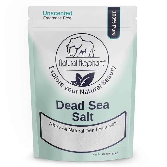 Natural Elephant Dead Sea Salt for Soaking & Bathing | 1 Pound Bag (16oz) | Fine Grain | 100% Natural and Pure
