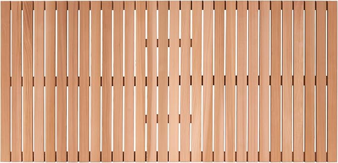 bingaai Cedar Wood Shower Mat 59" × 29.53", Cedar Wooden Bath Mats, Wood Bath Mat for Inside or Outside Shower, Cedar Sauna Floor Mat Extra Large, Non-Slip Shower Platform