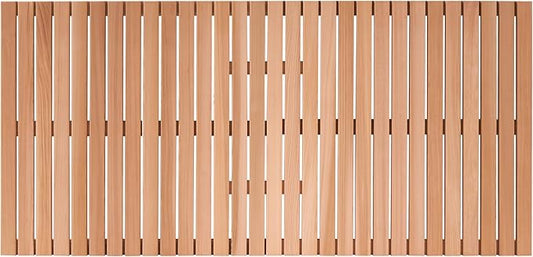 bingaai Cedar Wood Shower Mat 59" × 29.53", Cedar Wooden Bath Mats, Wood Bath Mat for Inside or Outside Shower, Cedar Sauna Floor Mat Extra Large, Non-Slip Shower Platform