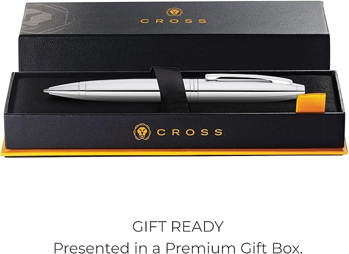 Cross Calais Polished Chrome Ballpoint Pen - High-End Pen for Everyday Use - Professional Desk Essential - Smooth Writing - Durable Construction - Black Ink - Gift Box Included