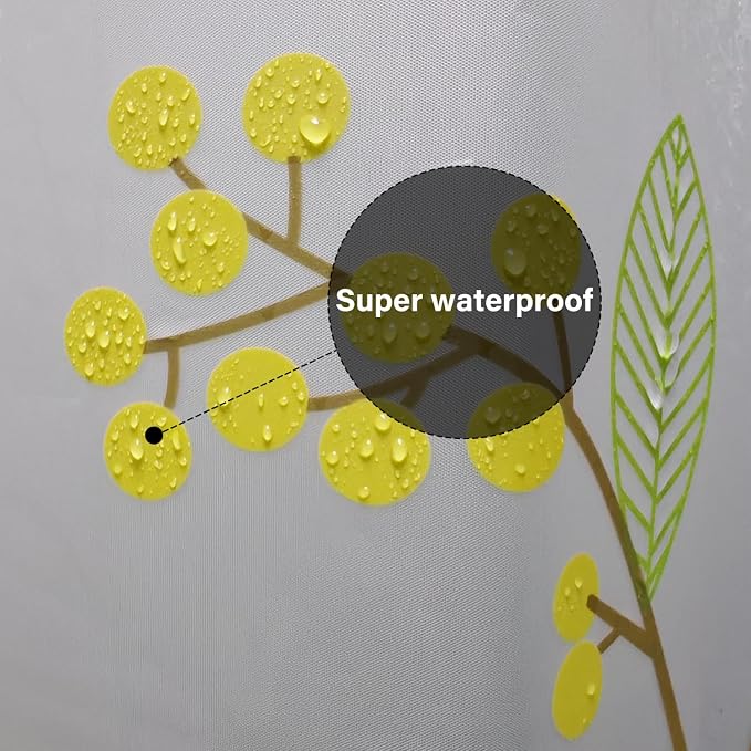 Plastic Shower Liner - Premium EVA 6G Shower Curtain Liner with Rustproof Grommets and 3 Weighted Magnets, Waterproof Shower Curtains for Bathroom (Holly Tree, 72" x 72")