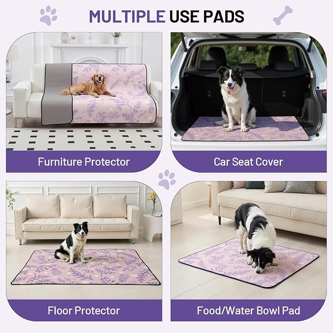 Washable Dog Pee Pads - Absorbent Reusable Puppy Training Pads, Waterproof Leak - Proof & Non - Slip for Crate Whelping Potty Training 72x72 (Pack of 1)