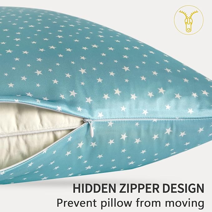 ZIMASILK 100% Pure Mulberry Silk Pillow Cases for Hair and Skin, Soft, Hypoallergenic & Smooth, Both Sides Grade 6A Silk, with Hidden Zipper, Gift for Women Men, 1pc (Queen 20"x30", Star Pattern)