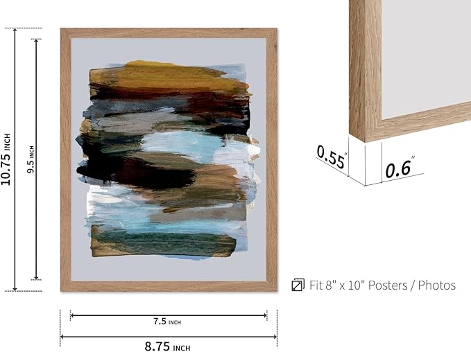 Monem Art Abstract Earth Tone Brushstroke Print - Modern Painterly Art Poster - Wall Decor for Living Room, Bedroom or Office - 8x10 Beige Framed Wall Art by Mareike Bohmer