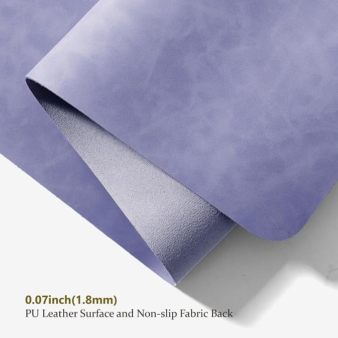 Distressed Leather Desk Mat - Non-Slip PU Desk Pad for Office and Home - Desk Organization and Accessories - Ideal for Large Mouse Pad and Desk Mats on Top of Desks(Lavender,27.6"x 13.8")