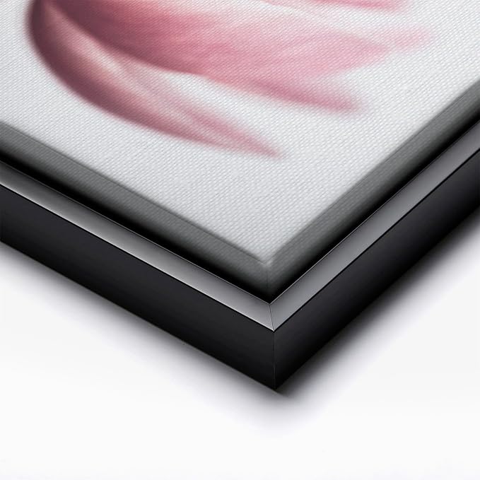 Monem Art Pink Peony Macro Photography Print - Minimalist Floral Art Poster - Wall Decor for Living Room, Bedroom or Office - 8x10 Black Framed CANVAS Wall Art by Mareike Bohmer