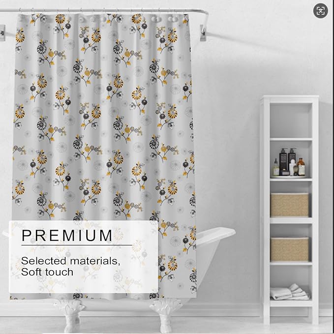TIKABC Shower Curtain Liner, 4G PEVA Shower Liner, Plastic Waterproof Shower Curtains, 72x72 inch with Grommet Holes 3 Magnetic Weights