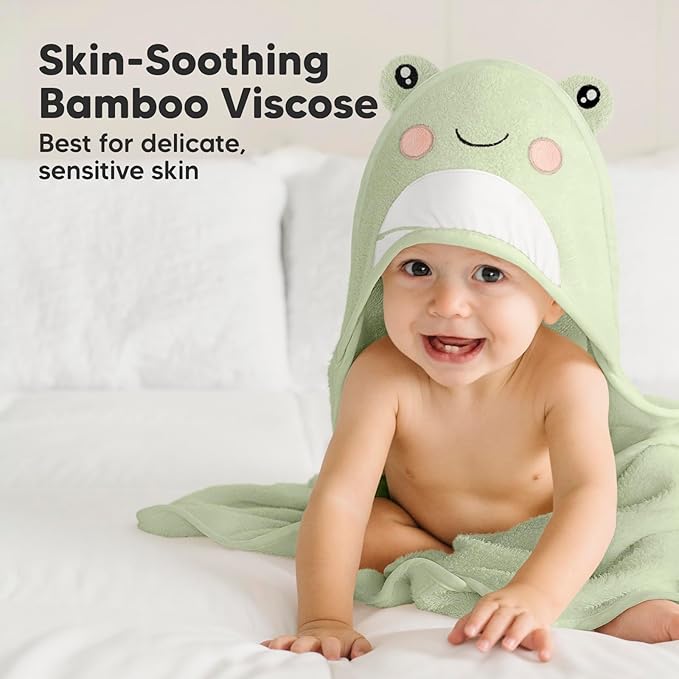 KeaBabies Baby Hooded Towel and Baby Hair Brush - Soft and Ultra Absorbent Toddler Towel with Hood, Kids Hairbrush with Soft Goat Bristles