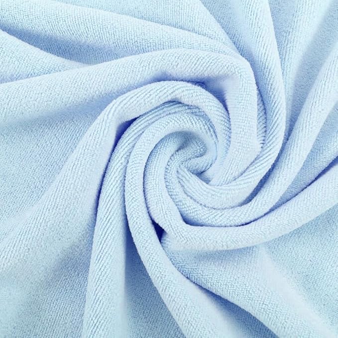 Super Absorbent Anti-Frizz Microfiber Hair Towel Hair Wrap Curly Hair Drying Towel 23.6''x47'' Large Multifunction Towel for Bath Spa Makeup, Light Blue