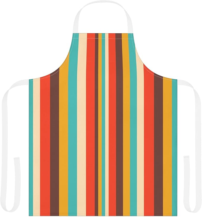 Retro Vertical Stripes Apron | Colorful Kitchen Stripe Apron
