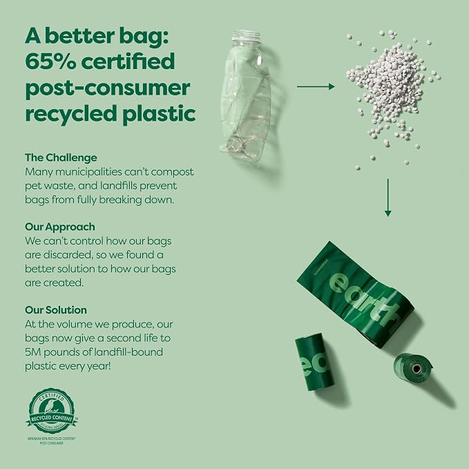 Earth Rated Dog Poop Bag Holder, Durable and Guaranteed Leakproof, Unscented, Dispenser with Starter Roll